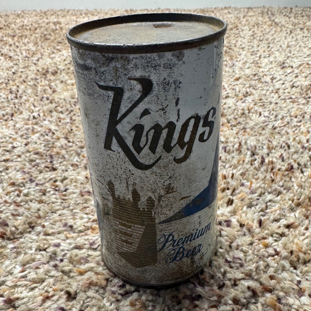 Vintage Kings Premium Beer Flat Top Can 12oz Kings Brewing Chicago ILL Steel